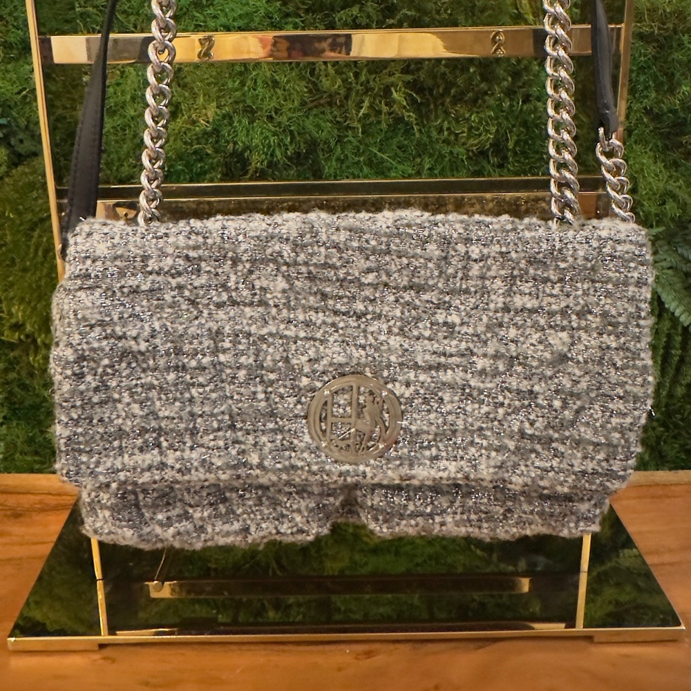 Henri Bendel Silver Tweed Bag